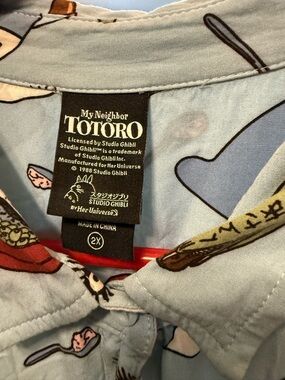 My Neighbor Totoro Light Blue Casual Button-Down Shirt